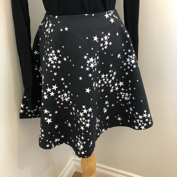 Brand New Kate Spade Saturday Black Circle Skirt with Star Print, US 0 fits S - Picture 4 of 8